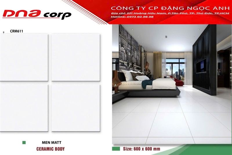 60*60 CRM611 Gạch lát nền men matt (T=4V=1.44M)