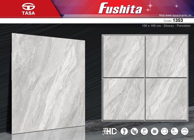 100*100 FST1353 Gạch lát nền bóng kiếng ( T=2V=2M )