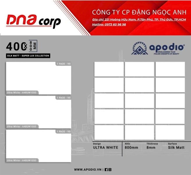 40x80 A48UW1000 Gạch ốp tường, lát sàn - nhạt