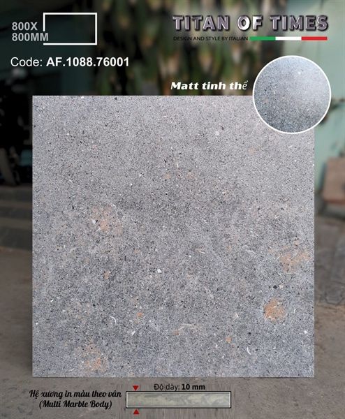 80*80 AF1088 76001 Gạch lát nền đá matt tinh thể Apodio ( Dày 10mm )