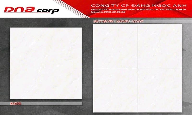 gạch men bóng kiến hãng pak 60x60 k6608 thùng 4v/1.44 met