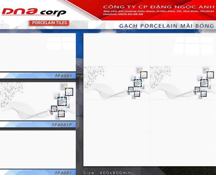 40*80 TP4081 Gạch ốp tường đá bán sứ BK (T=6V=1.92M)