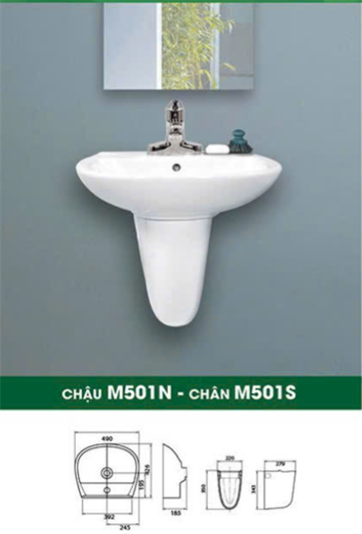 Lavabo treo tường Mikado M501N