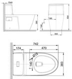  Combo bàn cầu 2 khối VF-1808ET + Chậu Rửa Bán Âm American WP-F419 Acacia E Supasleek 