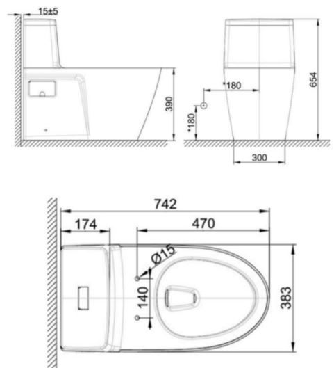  Combo bàn cầu 2 khối VF-1808ET + Chậu Rửa Bán Âm American WP-F419 Acacia E Supasleek 