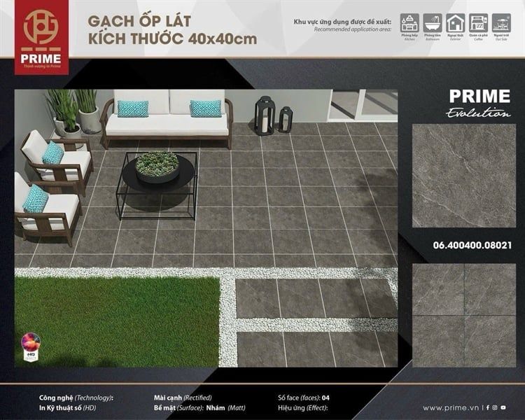 40*40 Prime 8021 Gạch lát nền đá mờ ( T=6V=0.96M )