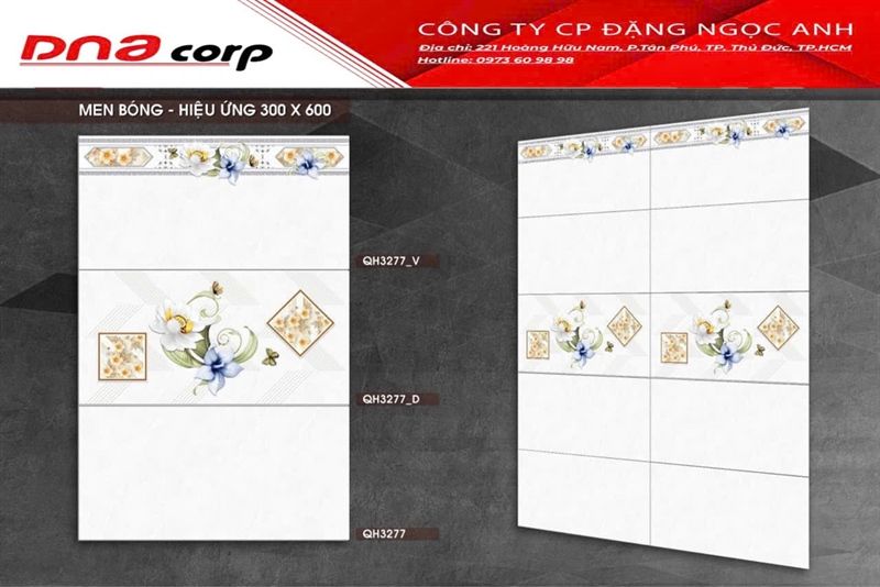 30*60 QH3277 Gạch ốp tường men bóng Thân (T=6V=1.08M)