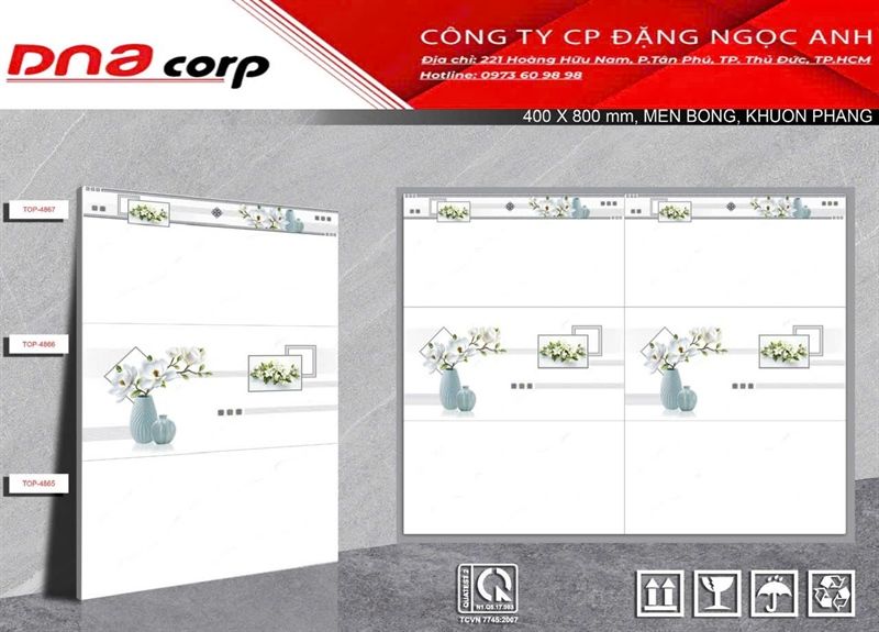 40*80 TOP-4866 Gạch ốp tường men bóng Điểm (T=4V=1.28M)