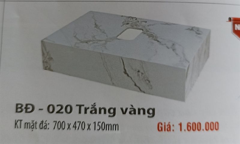 Bàn đá BD- 72 trắng bóng nổi 70*47