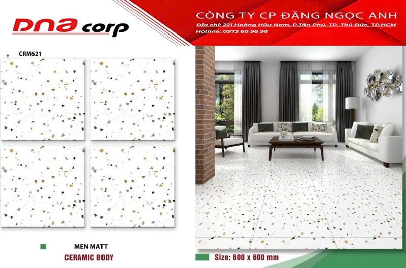 60*60 CRM621 Gạch lát nền men matt (T=4V=1.44M)
