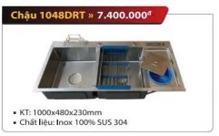Chậu chén 2 hộc đúc 1048DRT 304