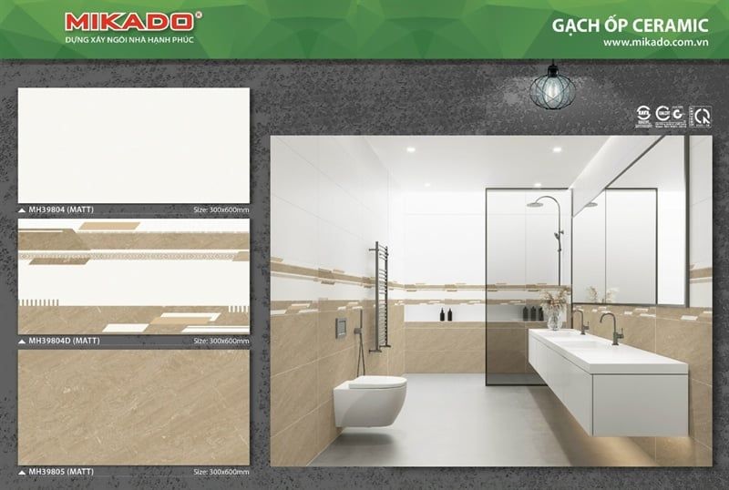 30*60 MH39805 Gạch ốp tường Đậm men mờ (1.44m/8v/th)