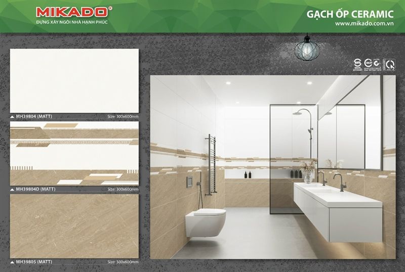 30*60 MH39805 Gạch ốp tường Đậm men mờ (1.44m/8v/th)