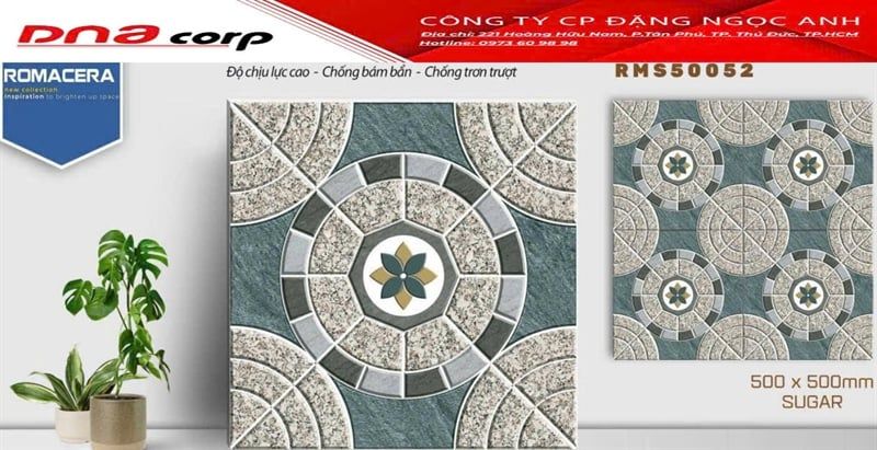 50*50 RMS50052 Gạch lát sân vườn Roma