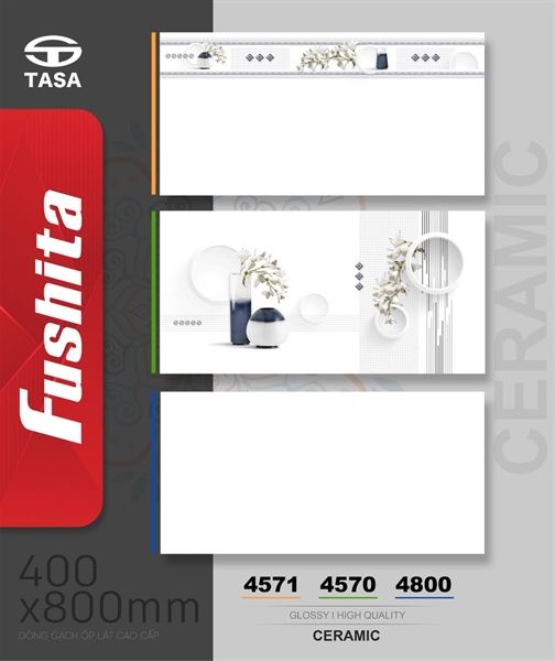 40*80 Tasa 4571 Gạch ốp tường men bóng đầu viền ( T=4V=1.28M )