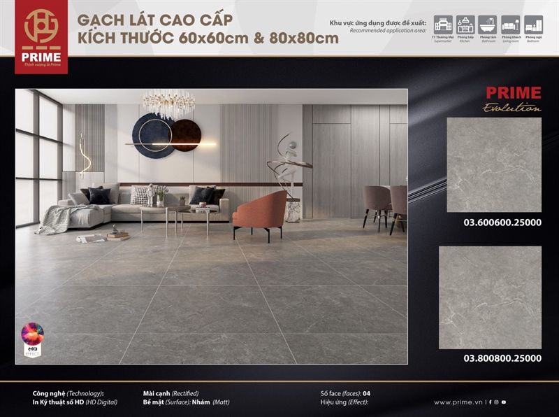 60*60 G6600 NY Gạch lát nền đá mờ Prime ( 1.44m/4v/th)