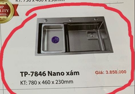 Chậu chén 1H TP-7846 nano xám