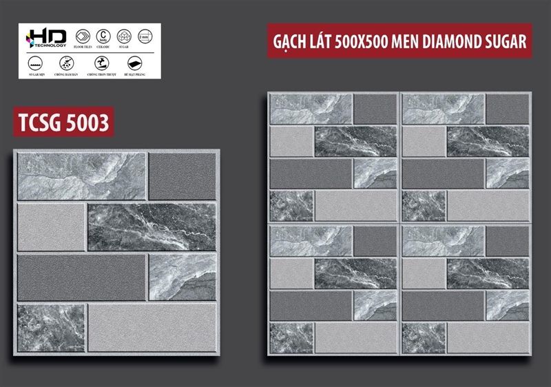 50*50 TCSG 5003 Gạch lát nền sân vườn men Sugar (T=6V=1.5M)