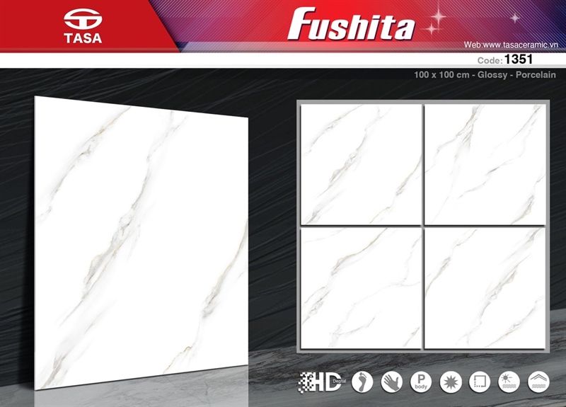100*100 FST1351 Gạch lát nền bóng kiếng ( T=2V=2M )