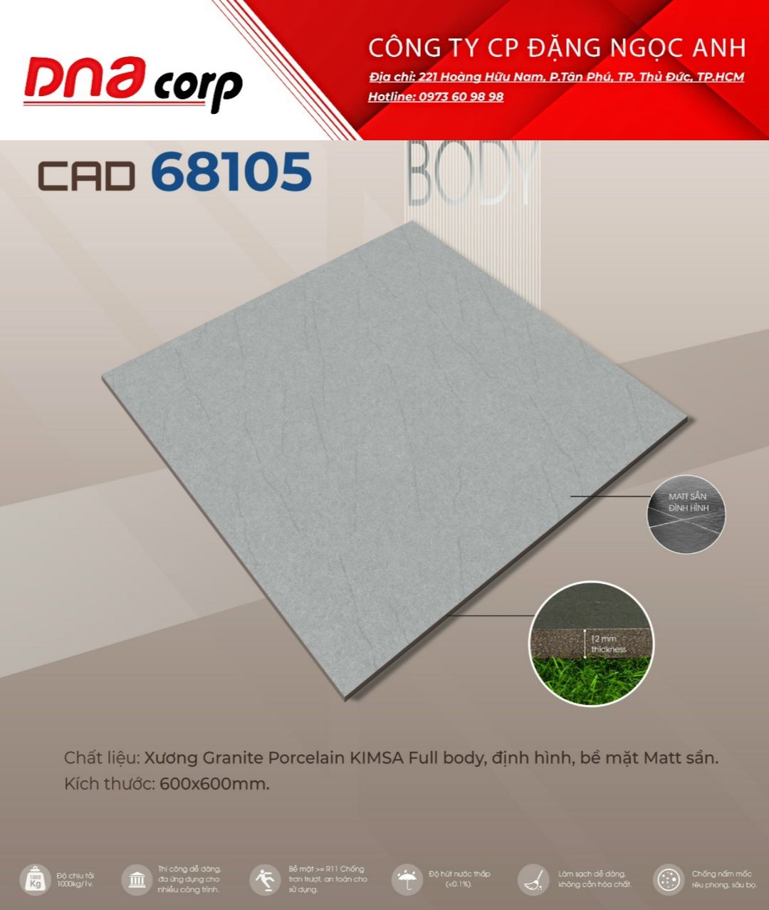 Gach lát nền 60*60 CAD68105