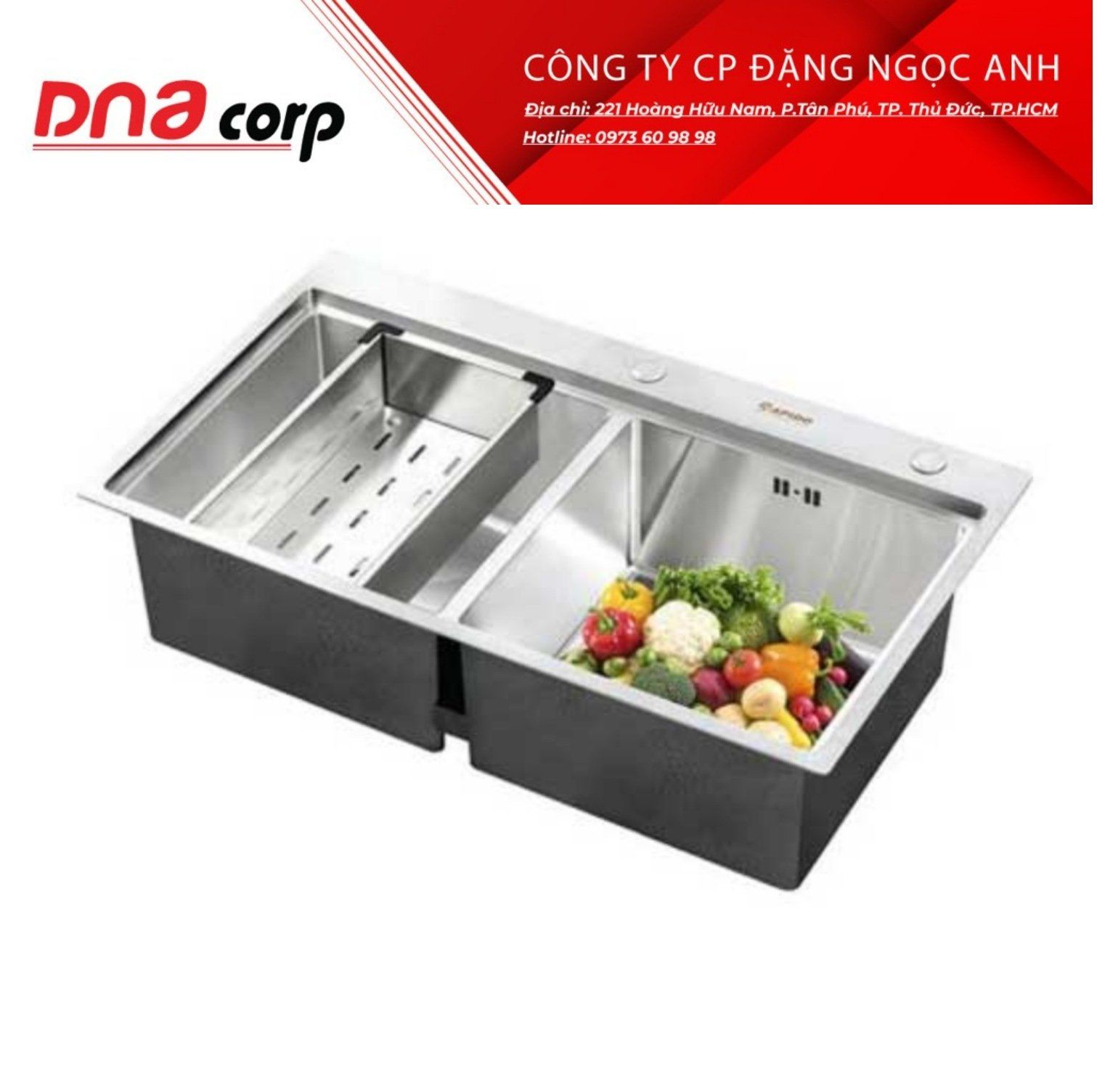 Chậu rửa chén đôi RS-8846-3ES