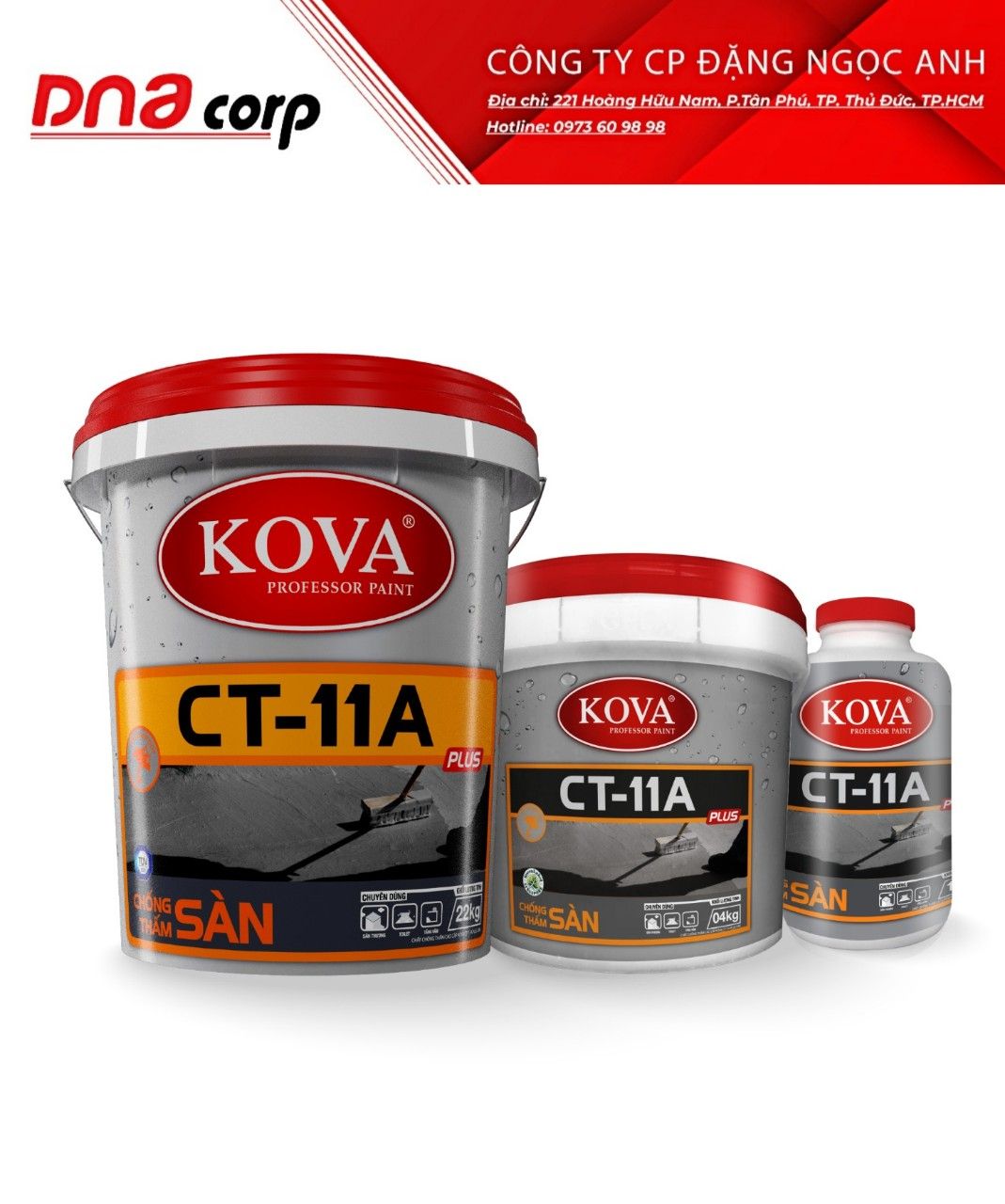  Chất Chống Thấm Cao Cấp KOVA CT-11A Plus Sàn 