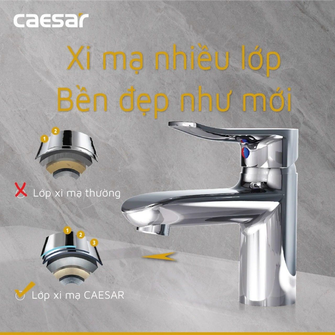  Vòi lavabo nóng lạnh B490CU 