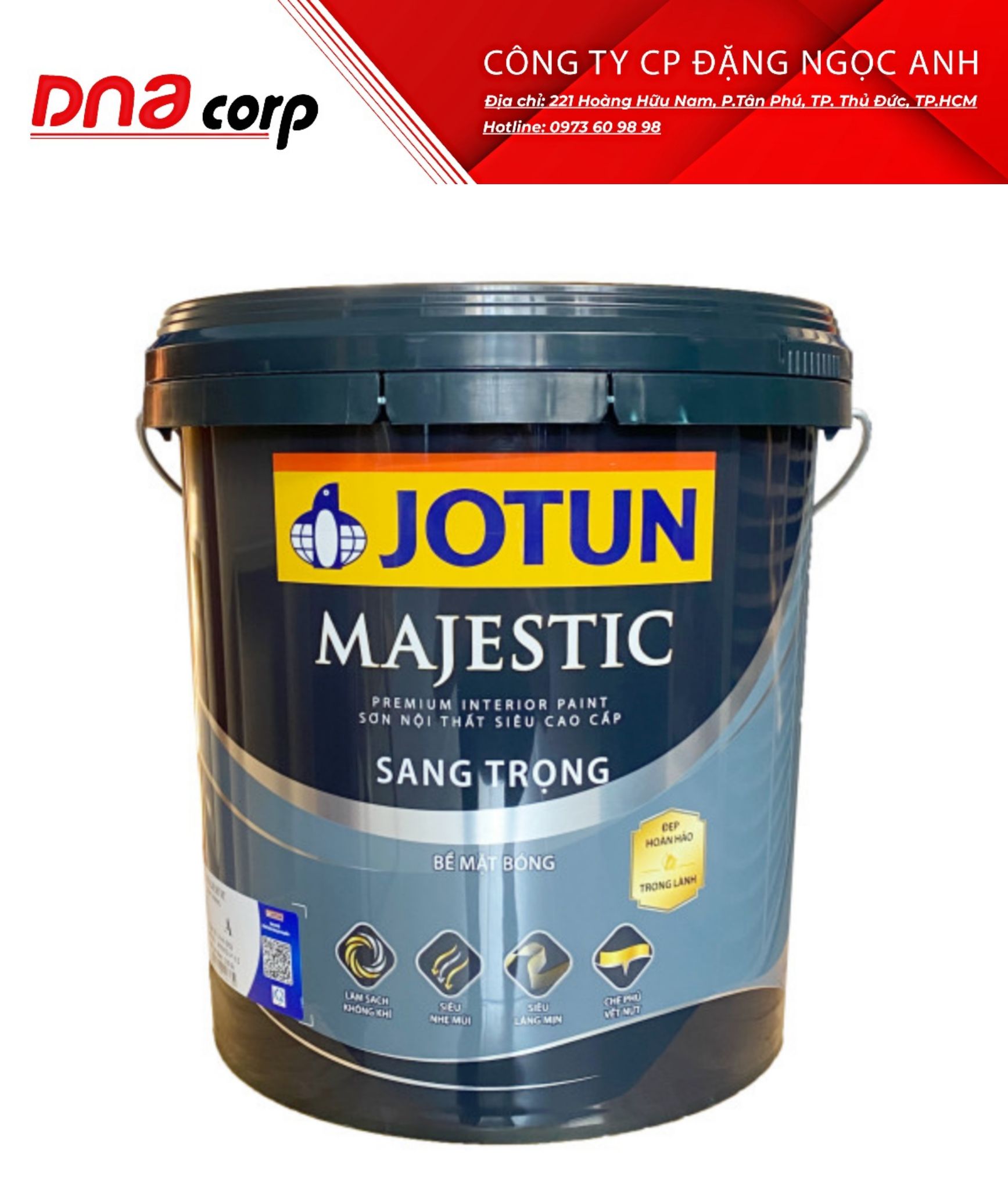  sơn jotun Majestic Sang Trọng bề mặt bóng chính hãng 