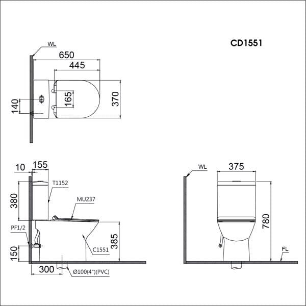  Bàn cầu CD1530 