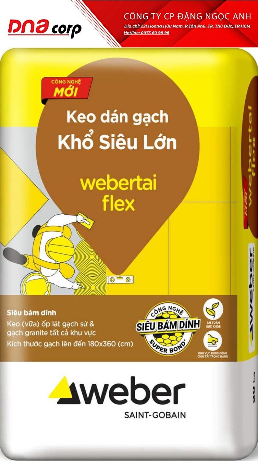  Keo dán gạch khổ siêu lớn WEBERTAI FLEX 