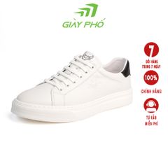 GIÀY DA THỂ THAO XRUN SLIVER 1 MÀU TRẮNG GÓT ĐEN, DA CỪU 100%, ĐẾ EVA SIÊU NHẸ VÀ ÊM, BẢO HÀNH 6 THÁNG