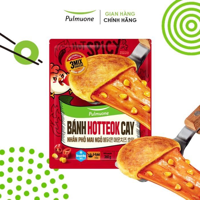 Bánh Hotteok nhân phô mai ngô vị cay Pulmuone 360g