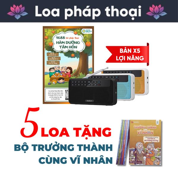 Combo 5 Loa Pháp Thoại 1688 Bản X5 Lợi Năng - Tặng 1 Bộ Trưởng Thành Cùng Vĩ Nhân