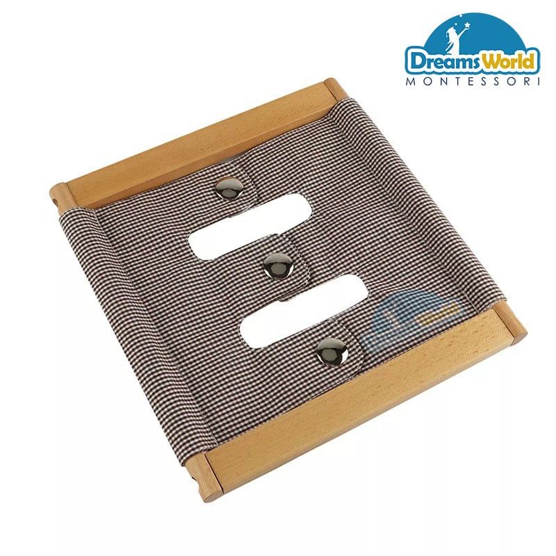 Giáo Cụ Montessori - Khung vải bấm cúc - Infant Toddler Dressing Frame: Snapping