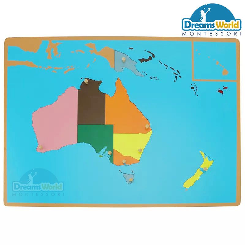 Giáo Cụ Montessori - Ghép bản đồ châu Úc - Puzzle Map of Australia