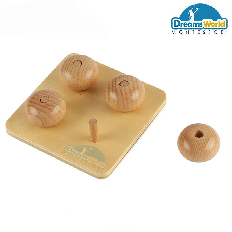 Giáo Cụ Montessori - Elip trên chốt nhỏ - Ellipsoids On Small Pegs