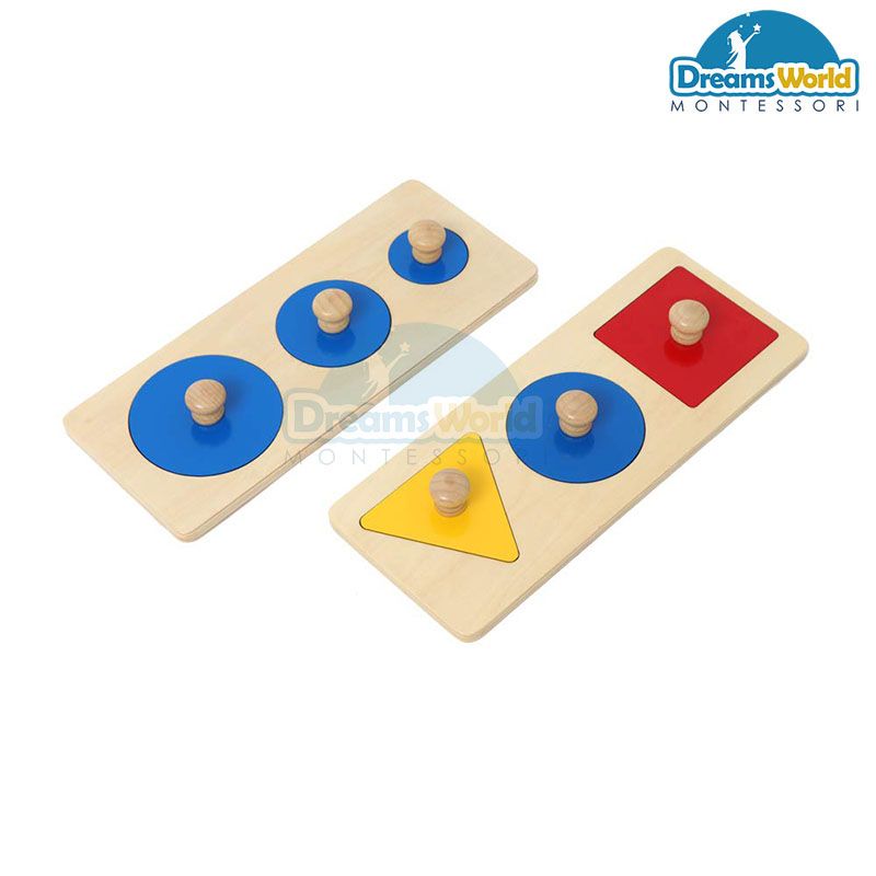 Giáo Cụ Montessori - Ghép các mẫu hình học cơ bản - Multiple Shape Puzzles