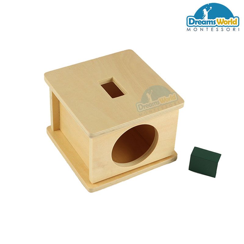 Giáo Cụ Montessori - Trò chơi thả khối lăng trụ chữ nhật vào hộp có lỗ - Imbucare Box w/ Rectangular Prism