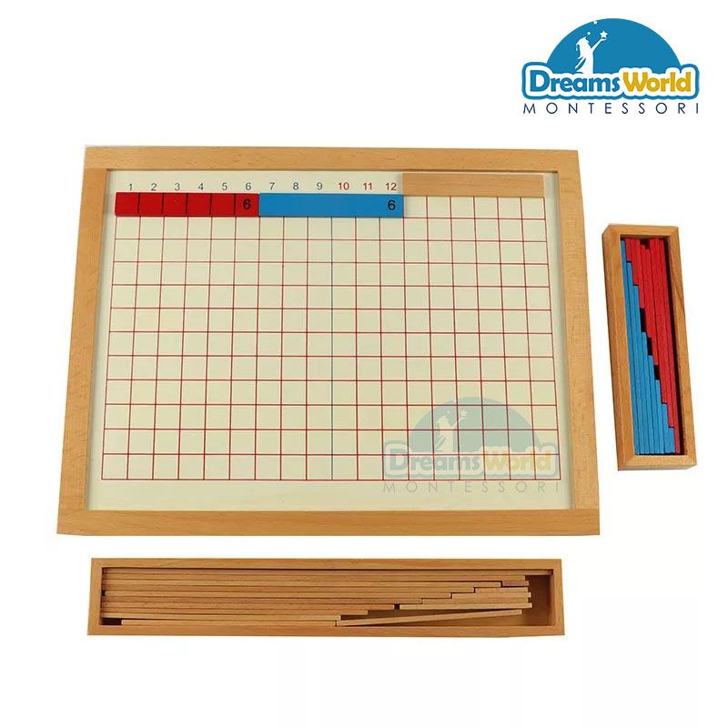 Giáo Cụ Montessori - Bảng học phép tính trừ - Subtraction Strip Board with frame