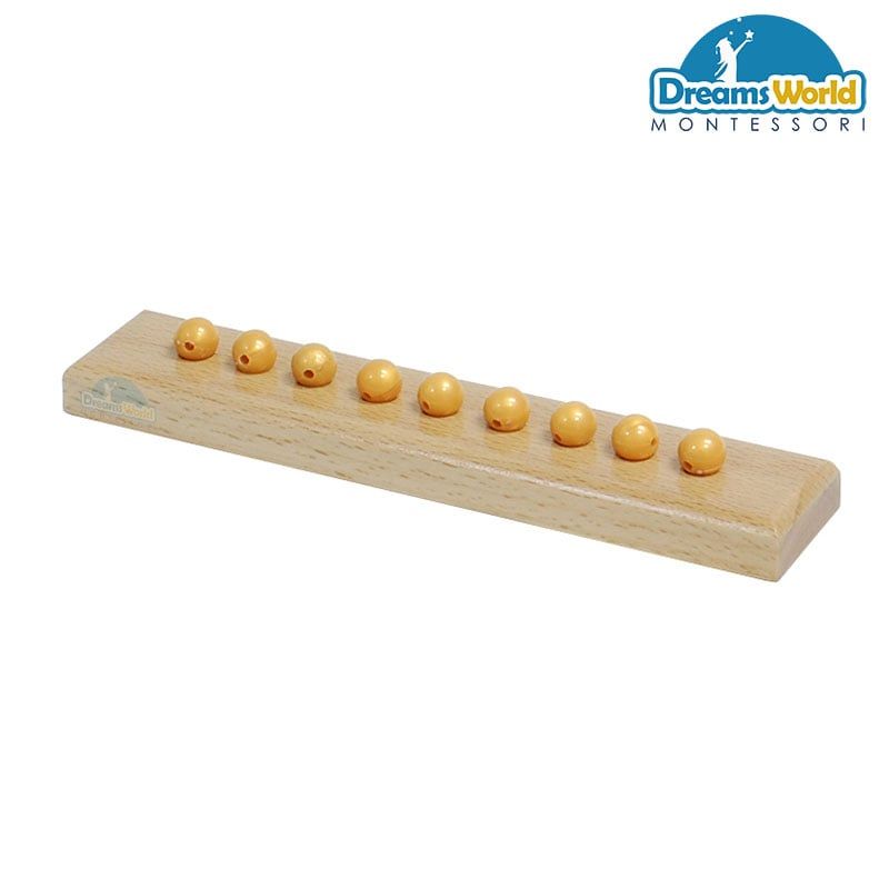 Giáo Cụ Montessori - Khay chứa 9 hạt cườm - Holder for 9 Unit beads