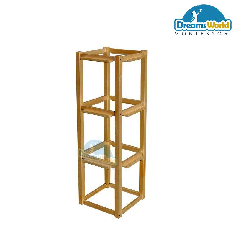 Giáo cụ Montessori - Khung gỗ 12 ô dùng để treo 12 khung áo - Dressing Frame Stand For 12 Frames