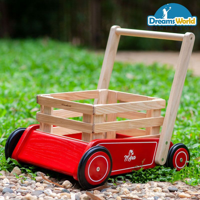 Giáo Cụ Montessori - Xe đẩy gỗ - Baby walker