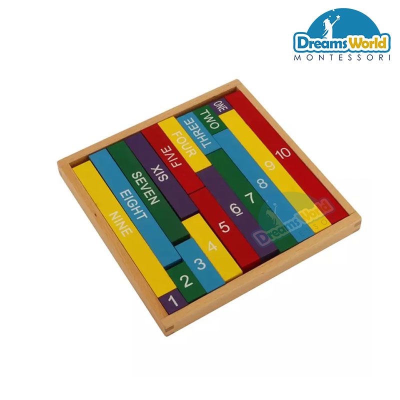 Giáo Cụ Montessori - Thanh màu số học - Montessori color decimal bar