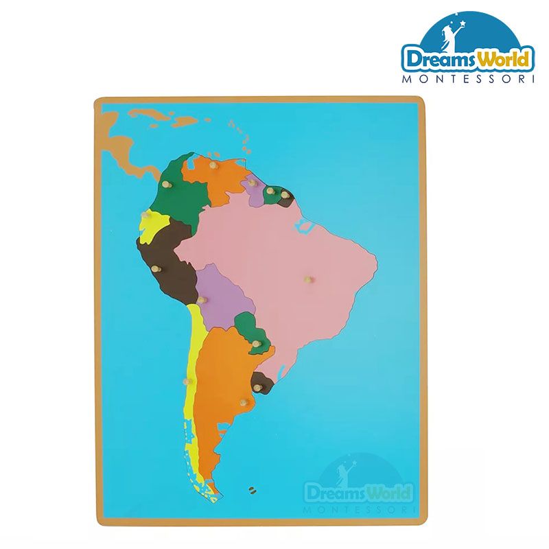 Giáo Cụ Montessori - Ghép bản đồ châu Nam Mỹ - Puzzle map of south America