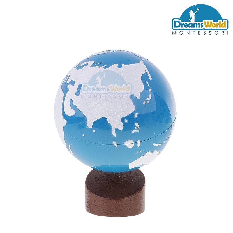 Giáo Cụ Montessori - Quả địa cầu các đại dương và đất liền 16 cm - Sandpaper Globe-Land & Water
