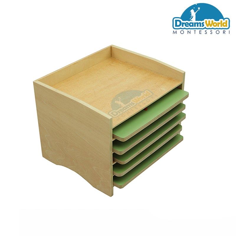 Giáo Cụ Montessori - Kệ ghép hình thực vật 5 tầng - Animal puzzle cabinet(only cabinet)