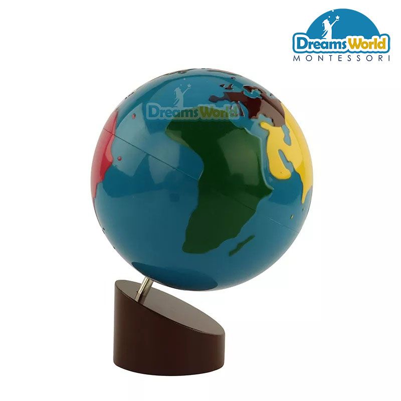 Giáo Cụ Montessori - Quả cầu các phần của trái đất 16 cm - Globe-World Parts