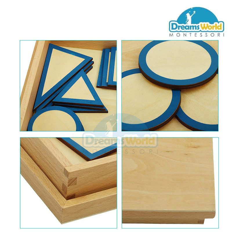 Giáo Cụ Montessori - Đế của hình khối - Geometric Solids Bases with Box
