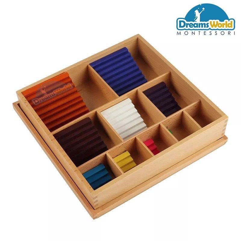 Thanh đếm màu số học Montessori - Decanomial Squares