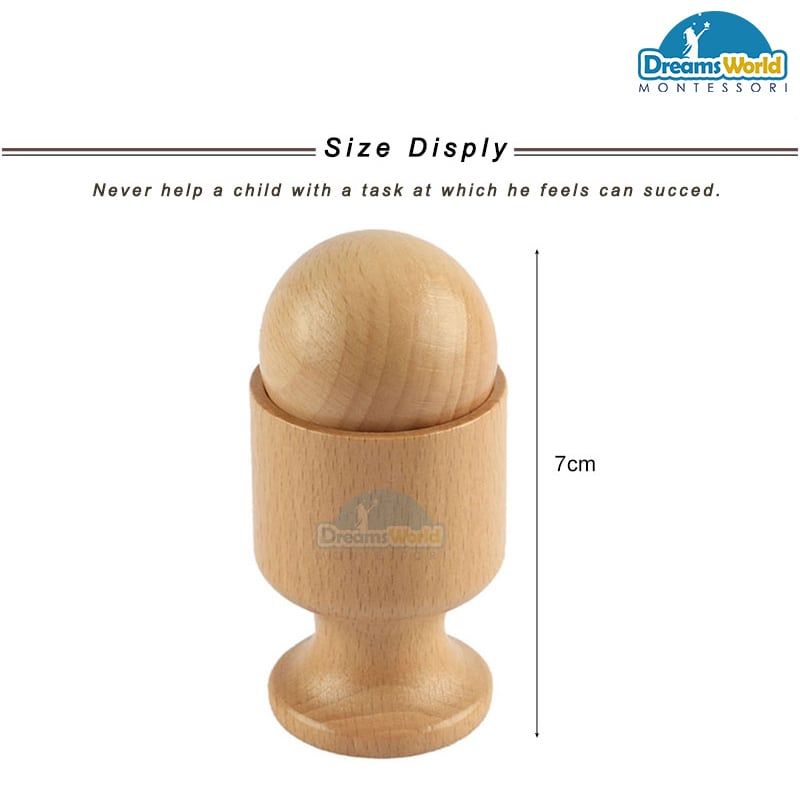 Giáo Cụ Montessori - Quả bóng gỗ và chiếc cốc - Wooden Ball with a cup